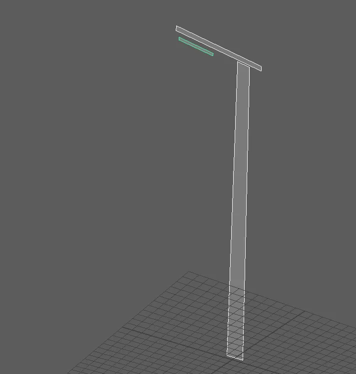 Streetlamp LOD3 made of flat planes in Maya