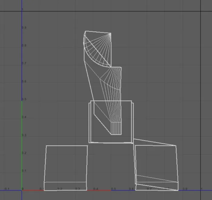 Messy overlapping sidewalk UV layout before cleanup